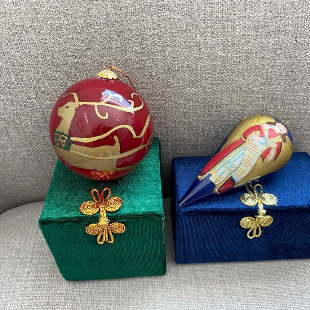 2  New Holiday Ornaments in Gift Boxes
